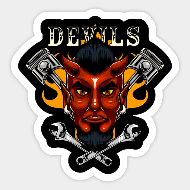 Devil Biker 1.4 Sticker by Harrisaputra